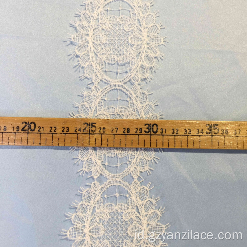 Ivory Eyelet Crochet Lace Perbatasan Trim